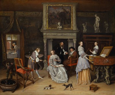 Fantasy Interior with Jan Steen and the Family of Gerrit Schouten by Jan Havickszoon Steen